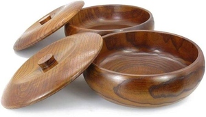 Bol à salade en bois d'acacia écologique, bol de service en bois durable pour les repas quotidiens, bol à salade et à pâtes - Product Image 3
