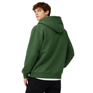 เสื้อฮู้ดดี้ทรงหลวมสำหรับผู้ชาย ผ้าฝ้ายฟลีซ โอเวอร์ไซส์ สตรีทแวร์ ซิปเต็มตัว มีเชือกผูกฮู้ด รับสกรีนโลโก้ ขายส่ง - Product Image 4