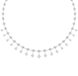 Collar de tenis con diamantes cultivados en laboratorio de 23.26 CTW, corte rombo y cometa, en oro blanco de 9K - Product Image 2
