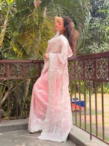 Sari indien Bollywood le plus vendu, aspect riche et élégant, en tissu filet doux, le plus tendance, export, dernière collection exclusive, pour femmes, idéal pour les fêtes - Product Image 5