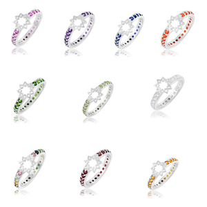 Anillo de Plata de Ley 925 con Estrella y Citrino Natural, Anillo de Eternidad Completo, Joyería Fina Personalizada, el Mejor Regalo para Mujer - Product Image 6