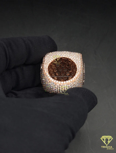 Luxury Custom Number <b>Ring</b> <b>With</b> Moissanite Diamonds Rose Gold Hip Hop Jewelry Supplier - Product Image 4