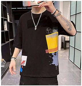 เสื้อยืดคอกลมผู้ชายสไตล์เกาหลี ดีไซน์เรียบง่าย ผ้าหนา ทรงหลวม แฟชั่นทันสมัย - Product Image 3