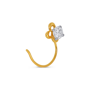 GLEAMORA ENTERPRISE - Piercing de Nariz con Diamante Cultivado en Laboratorio, Corte Brillante en Forma de Flor, Chapado en Oro Amarillo, Modelo de Lujo para Uso Diario - Product Image 3