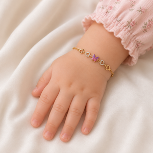 สร้อยข้อมือรูปหัวใจผีเสื้อทอง 18k ประดับเพชรคิวบิกเซอร์โคเนียสีชมพู ขัดเงาอย่างดี เครื่องประดับแฟชั่นสำหรับผู้หญิง สวมใส่ได้ทุกวัน ของขวัญสำหรับงานปาร์ตี้ - Product Image 1