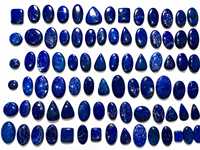 Cabochons ovales en lapis-lazuli naturel poli, bleu profond, avec jeu de couleurs et d'étincelles, pour la fabrication de bijoux - RUHAN GEMS