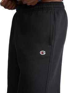 Pantalones Cortos Bermuda de Algodón Negro para Hombre, Cintura Elástica, Color Sólido, Logotipo Frontal, Pantalones Deportivos - Product Image 2