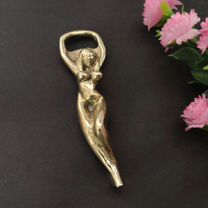 Ouvre-bouteille vintage en laiton pour femme, outil de bar artisanal en laiton, ouvre-bouteille décoratif, accessoire de cuisine, cadeau rustique vintage pour bar - Product Image 5