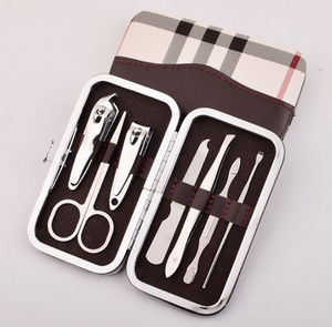 10pcs DANTRIC IMPLANTS Professional <b>Manicure</b> Pedicure <b>Kit</b> Stainless Steel Tools 7 1 Nail Clipper Customizable Colors Logo OEM - Product Image 1