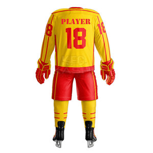 Ensemble maillot et pantalon de hockey sur glace respirant fabriqué en usine, conçu pour les joueurs professionnels, offrant un ajustement confortable et un design élégant - Product Image 5