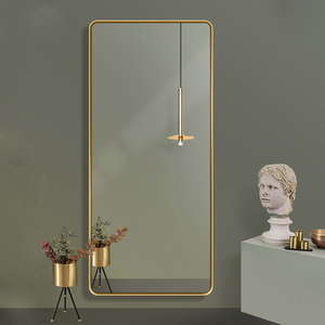 Stainless Steel <b>Framed</b> Floor Dressing Mirror Full Length Wall Mirror - Product Image 6