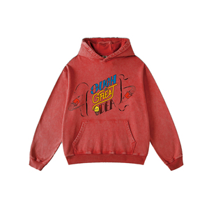 Sweat à capuche surdimensionné en coton 100% bleu délavé personnalisé pour impression numérique de logo vintage - Product Image 5