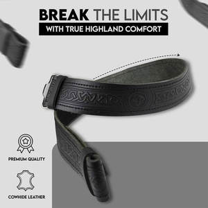 Cinturón Escocés para Kilt, Diseño Clán Highland Negro, Cuero Genuino con Patrón Celta Grabado, Accesorio Ajustable para Vestir, 2026 - Product Image 4