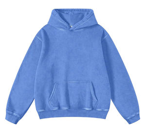 Sudadera con Capucha para Hombre, Diseño Personalizado con Logotipo, 360 g/m², Alta Calidad, Hombros Caídos, Felpa, Estilo Desgastado, Lavado Ácido, Lisa - Product Image 2