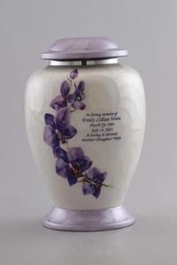Urne décorative artisanale en céramique avec couvercle, motif nuages corail rose, citation commémorative originale, cadeau souvenir de sympathie - Product Image 4
