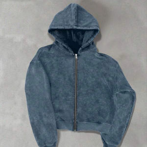 Sudaderas con capucha vintage para hombre, estilo acid wash, oversize, con cremallera, doble capucha, hombros caídos, manga larga, estilo streetwear. - Product Image 1