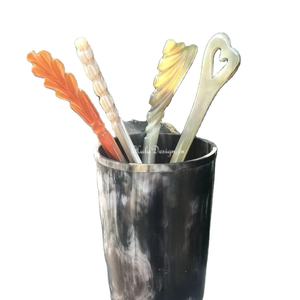 BÂTON À LA MAIN POLI CORNE DE BUFFALO ACCESSOIRES DE CHEVEUX Fourchette À Cheveux Bâton Barrettes Clips pour Bijoux Matiss Coiffure - Product Image 4