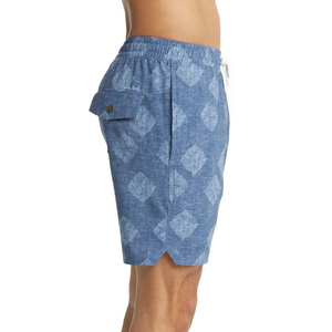 Custom Men Geometric Print Beach Shorts Quick Dry Swim Trunks <b>Elastic</b> Waist Summer Casual Swimwear OEM ODM Supplier - Product Image 3