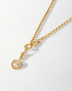 สร้อยคอทองคำแท้ 14K ดีไซน์ทันสมัย ประดับเพชร VVS ทรงหัวใจขนาด 7 มม. พร้อมจี้รูปหัวใจ เหมาะสำหรับผู้หญิง สวมใส่ในงานกลางคืน - Product Image 2