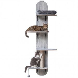 5-<b>Level</b> Height Adjustable 4-Tier Climber Door Hanging Cat Tree for Apartments Grey Scratcher & Tree Product - Product Image 2