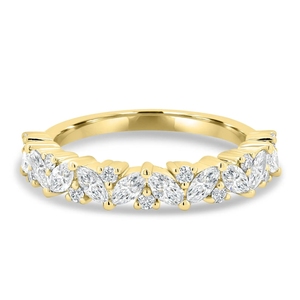 Marquise Cut Moissanite IGI Certified Engagement Wedding Band Hiphop Style 925 <b>Silver</b> Prong Setting Yellow Gold Plated Women - Product Image 4