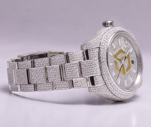 Reloj de Lujo con Incrustaciones de Diamantes Moissanite en Acero Inoxidable para Hombre y Mujer, Reloj de Pulsera Moderno - Product Image 2