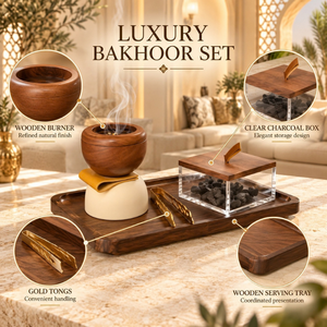 Juego de Bakhoor Premium, Quemador de Incienso de Hierro, Madera, Acrílico y Acero Inoxidable |   Caja de carbón para incienso árabe, decoración islámica de lujo para el hogar - Product Image 5