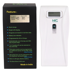 HC GREEN Wall Mounted Smart Perfume Dispenser LCD Digital Aerosol Air Freshener <b>Battery</b> <b>Operated</b> Auto Spray Unit for Home - Product Image 1