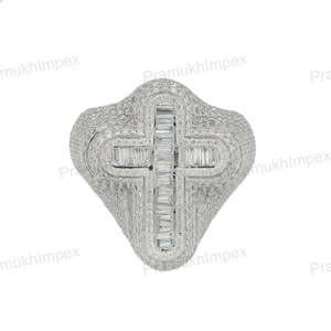 <b>Silver</b> Moissanite Hip Hop <b>Ring</b> For <b>Men</b> And Women 925 Sterling <b>Silver</b> Iced Luxury <b>Ring</b> GRA Certified - Product Image 4
