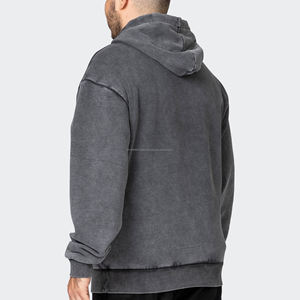 Sudaderas con capucha lavadas para hombre, ropa de calle con hombros caídos, sudaderas con bolsillo funcionales de gran tamaño vintage de algodón pesado, Sudadera con capucha para hombre - Product Image 3
