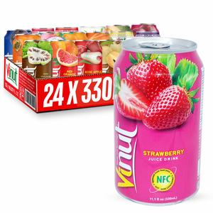 Boisson au jus de fraise 330 ml (11,1 fl oz) VINUT Vietnam Beverage Factory Sans sucre Échantillon gratuit Marque privée - Product Image 1