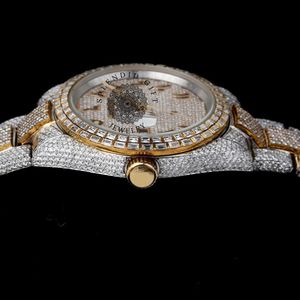 Splendide montre pour homme avec diamants, 28 mm, moissanite, argent, mouvement ETA, quartz analogique, cristal saphir, résistance à l'eau 10 m - Product Image 6