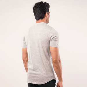 Camiseta Henley de Verano para Hombre, Color Sólido, 100% Algodón, Cuello Redondo, Corte Ajustado, Diseño Sencillo, 220g, Camisetas Henley Casuales para Hombre - Product Image 2