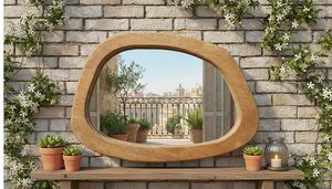 Miroir mural en bois moderne bohème, rectangulaire irrégulier, écologique, avec cadre de 5 mm, décoration pour salle de bain et chambre à coucher - Product Image 5