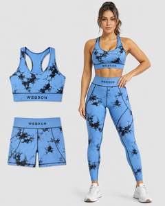 Conjuntos de Yoga de Cintura Alta para Mujer con Logotipo Personalizado, Dos Piezas, Bra Deportivo y Leggings de Spandex/Poliéster, Secado Rápido y Ligeros - Product Image 6