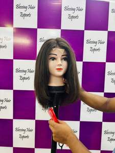 Al por mayor Extensiones de cabello corto de 12 pulgadas, Peluca Bob con cierre 2/6, Base de encaje de doble densidad, Base de toupee, Base gruesa, Rubia, Cabello humano de 14 pulgadas - Product Image 1