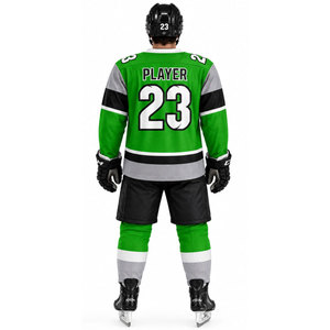Maillot de hockey sur glace vert pour homme, manches longues, uniforme d'équipe sublimé, joueur n°23, respirant, coupe régulière, vêtement adulte - Product Image 4