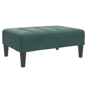 Reposapiés de terciopelo verde oscuro con madera contrachapada y plástico, diseño compacto y sencillo para taburetes y otomanas - Product Image 2