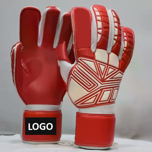 Red Football Goalkeeper Gloves PU Material Non-Slip Breathable <b>Finger</b> Protection Adjustable Wrist <b>Strap</b> Unisex - Product Image 1