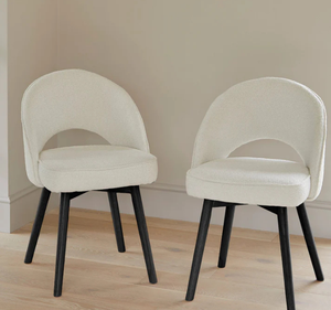 Moderno Juego de Comedor Rectangular de Madera Maciza de Mindi Negra con Sillas Tapizadas y Base Metálica en X para Comedor y Hogar - Product Image 2