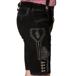 Costume d'Oktoberfest haut de gamme pour hommes – Tenue classique bavaroise Lederhosen avec short en daim rustique - Product Image 4