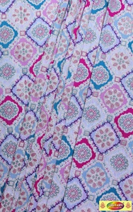 Tissu brocart mosaïque |   Tissu jacquard en nylon 100% teignable |   Motif géométrique floral en médaillon pour tenues ethniques et occasions spéciales - Product Image 4