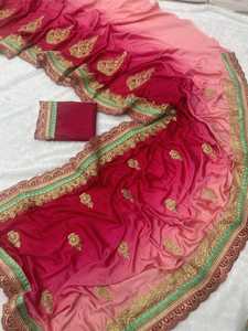 Sari Tradicional Indio para Fiestas, con Bordados, para Bodas y Eventos Festivos, Atuendo Elegante para Mujer - Product Image 5