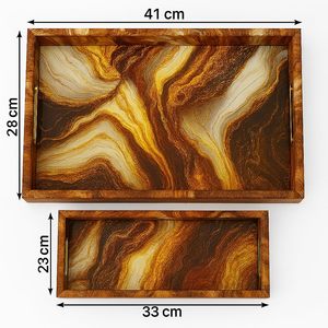 Bandeja de resina epoxi duradera de alta calidad de Gani Craft Impex con diseño artificial para regalos de bodas y festividades - Product Image 2