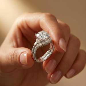 Anillo de doble banda de moissanita de corte redondo de 6,5 mm de estilo clásico para mujer, de plata de ley 925, regalo para fiesta de bodas, para dama de honor - Product Image 2