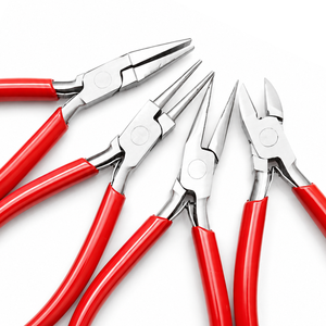 Red Handle Jewelry Pliers Set Multi-Type Stainless Steel <b>Wire</b> Loop Forming Cutting Round Flat Chain Nose DIY <b>Craft</b> Tool - Product Image 5
