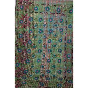 ผ้าห่มกันธาซูซานีวินเทจ ทำมือจากผ้าฝ้ายปักลายดอกไม้สไตล์โบโฮอินเดีย ซักได้ เป็นมิตรกับสิ่งแวดล้อม ใช้คลุมเตียงหรือตกแต่ง - Product Image 2
