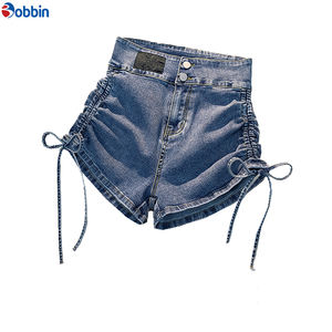 Shorts de Mezclilla Transpirables, Ajustados, Elásticos, con Cordón, Diseño Moderno para Chicas y Mujeres, Casuales, de Verano, Ultra Cortos, de Cintura Alta - Product Image 2