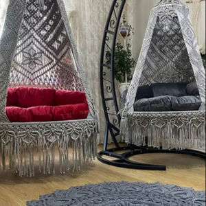 Columpio doble de macramé, columpio de patio, columpio de jardín de macramé, regalo de inauguración de casa, columpio - Product Image 1