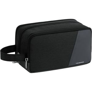 Borsa da Toilette Impermeabile per Uomo, per Viaggi e Bagno, Organizer per Prodotti Skincare con Accessori, Nera - Regalo Perfetto - Product Image 1